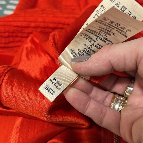 Ted Baker Textured Bright Orange Fit and Flare Dress with Pockets Size 0/XS - Picture 11 of 11